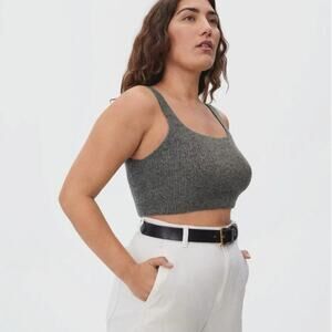 Everlane Wool Blend‎ Knit Crop Tank Top in Gray Size Medium NWT